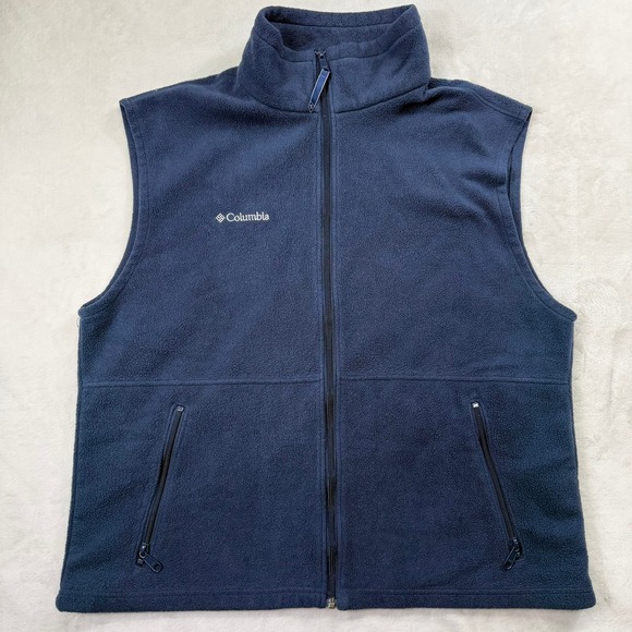 Columbia Other - Columbia Mens Navy Blue Full Zip Fleece Vest Large